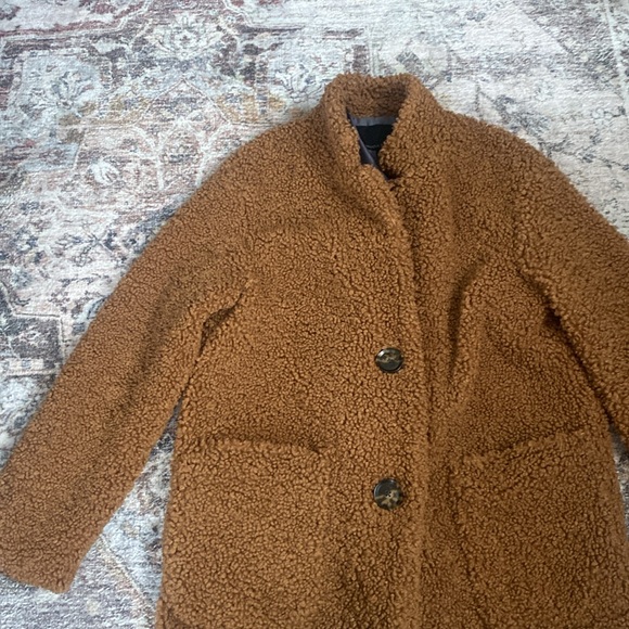 Banana Republic Teddy Car Coat in Toasted size S plush and lined - Picture 5 of 16